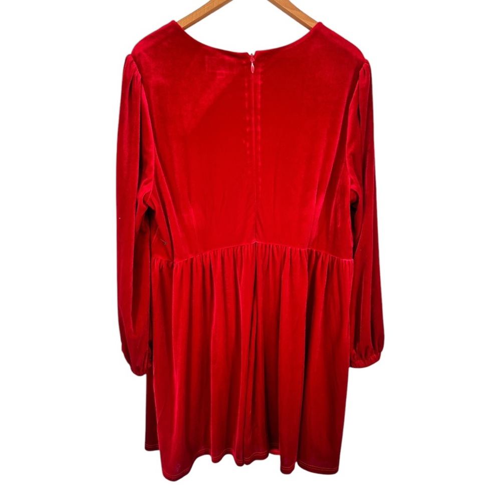 Sugarlips Glow Bow Velvet Mini Dress in Red size 2X Rhinestone Embellished - Picture 9 of 10
